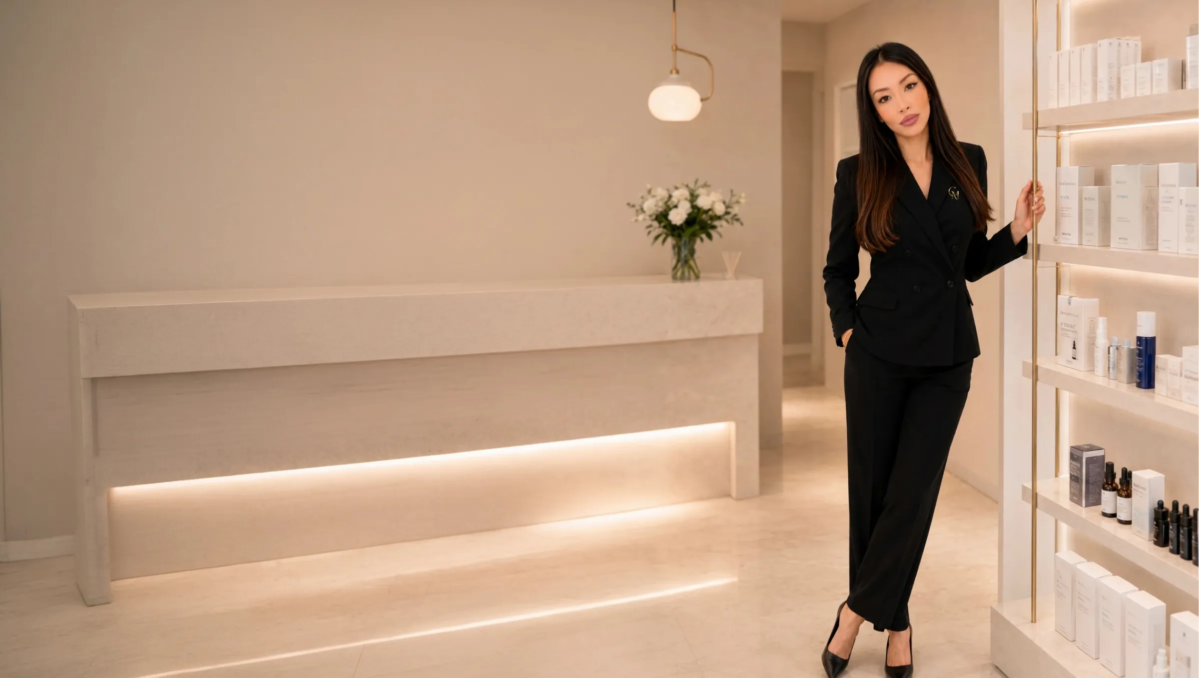 Cristina Menéndez, cosmetóloga, en su centro de estética
